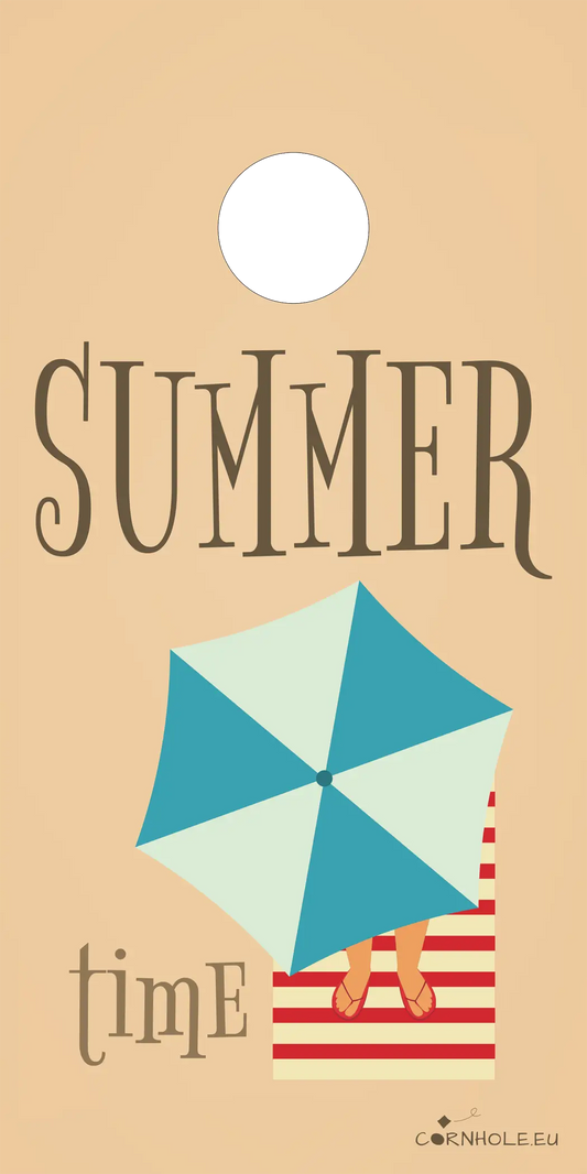 décor détaillé cornhole pastèque et hello summer, vue de face