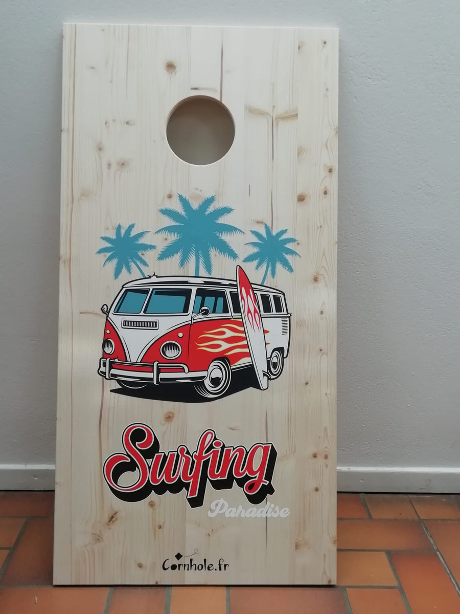 Cornhole Surfing Paradise - Natural Wood Collection
