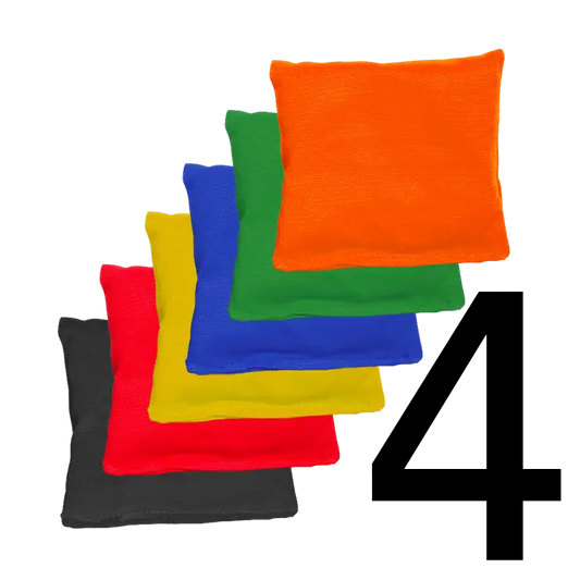 4 sacs de cornhole 2 couleurs au choix, vue de face
