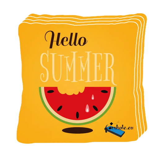 4 sacs de cornhole pastèque croquée, vue de face