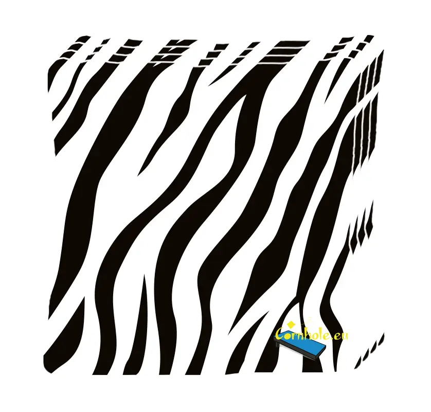 4 sacs de cornhole pelage de zèbre mais pour de faux, vue de face