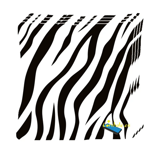 4 sacs de cornhole pelage de zèbre mais pour de faux, vue de face