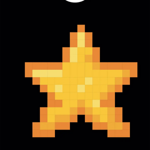 décor détaillé cornhole étoile d'invincibilité retro gaming pixelisé, vue de face