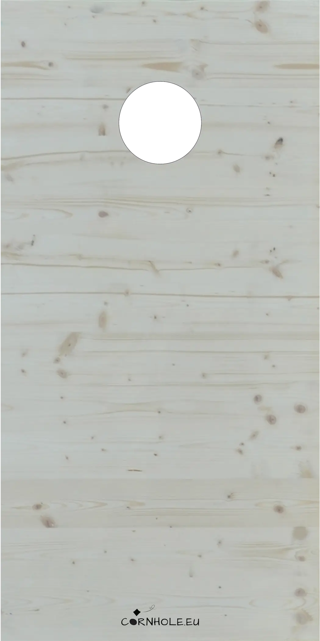 décor détaillé cornhole bois naturel avec veinage et nœuds apparents, vue de face