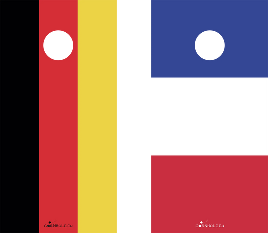 décor détaillé cornhole 2 planches drapeaux au choix, vue de face