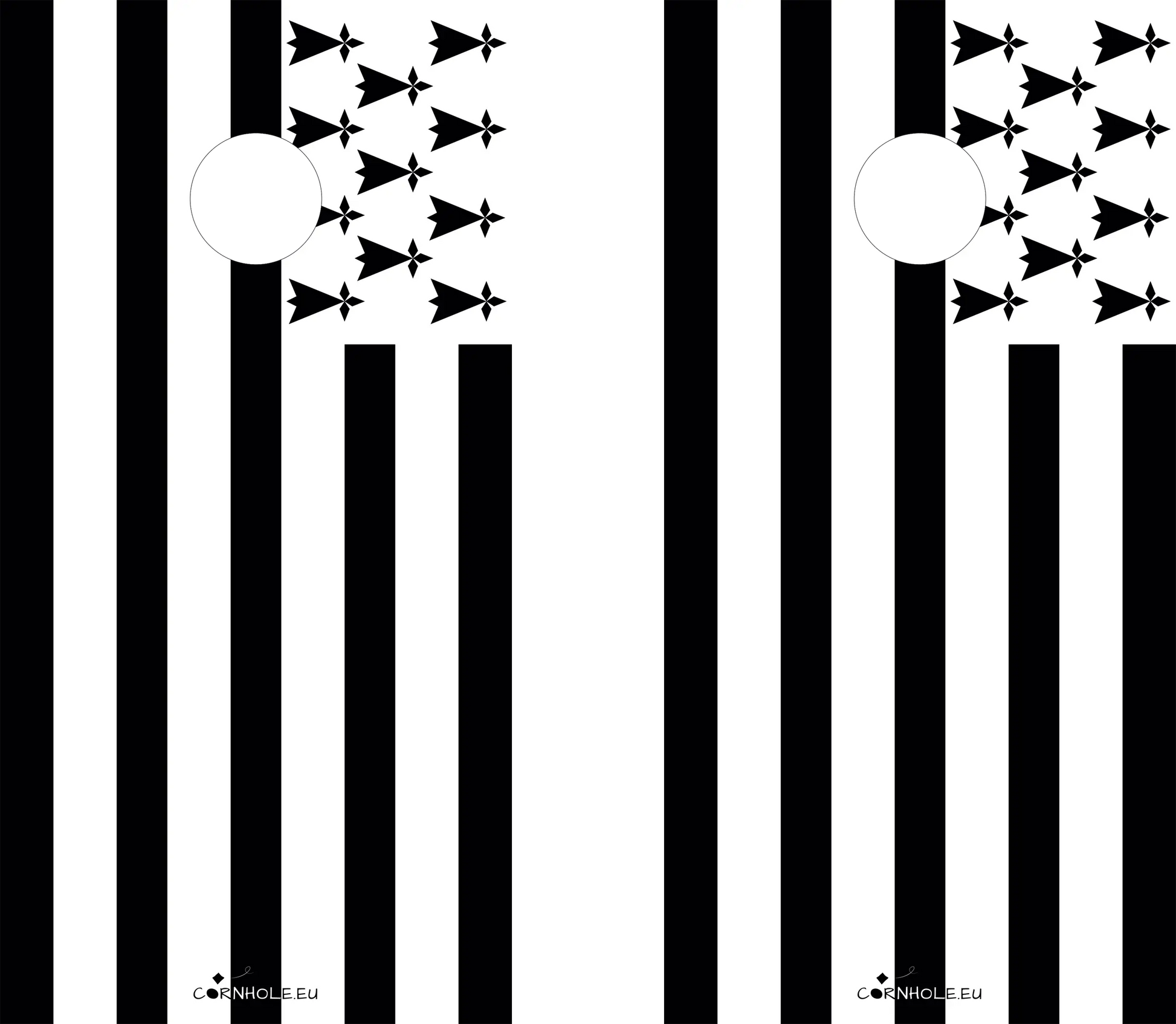 décor détaillé cornhole 2 planches drapeau de votre choix !, vue de face