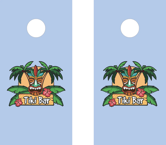 décor détaillé cornhole 2 planches motif personnalisable, vue de face