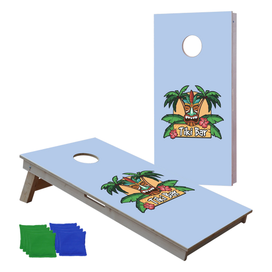 cornhole 2 planches motif personnalisable, vue de face