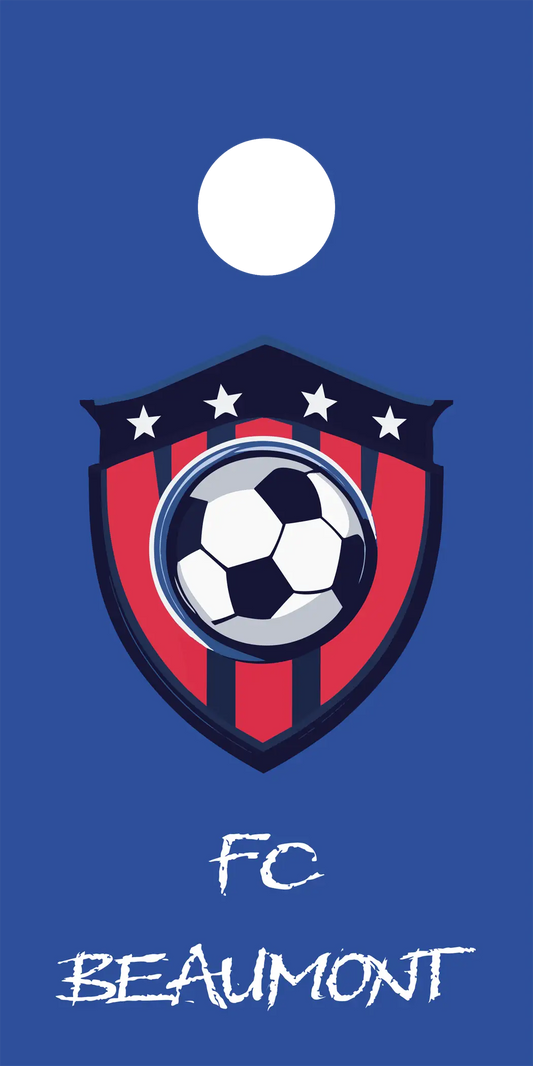 décor détaillé cornhole motif personnalisable, vue de face