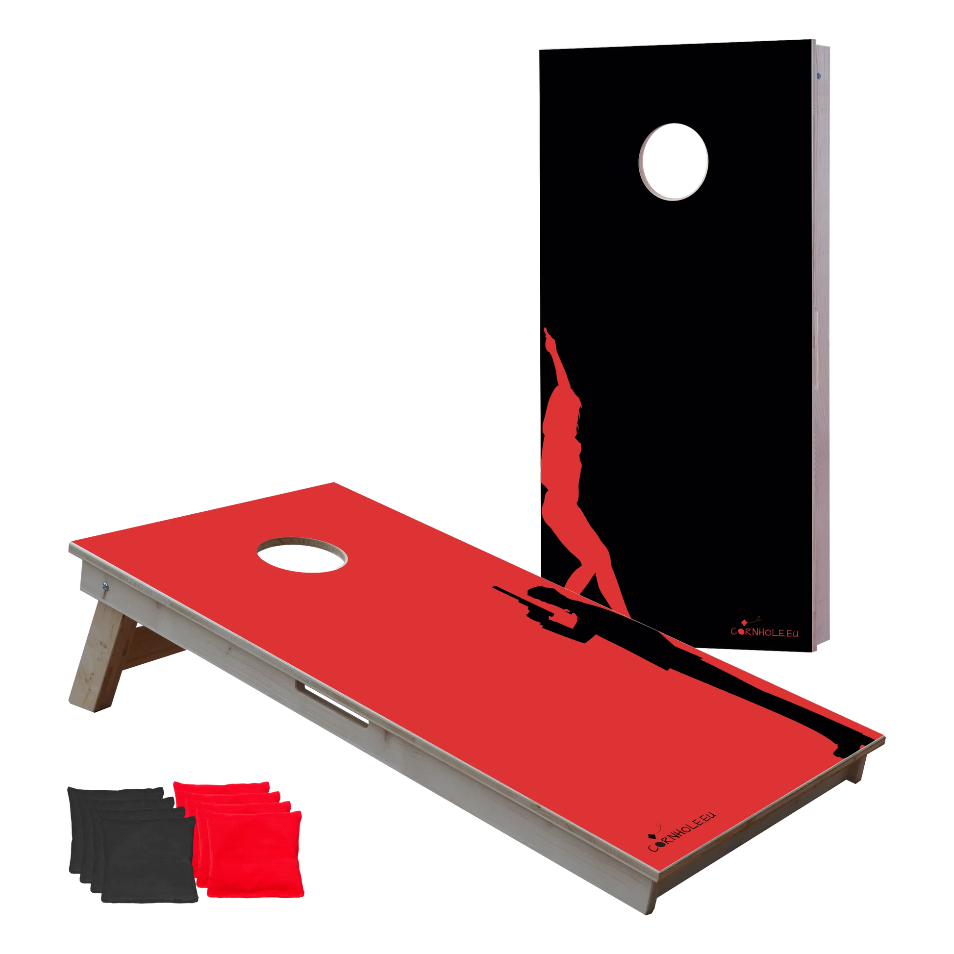 cornhole 2 planches agent secret et sexy girl, vue de face