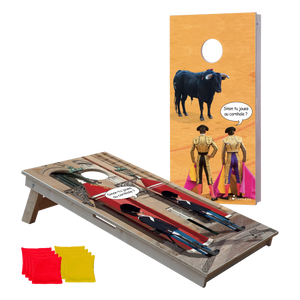 cornhole 2 planches corrida et gardes immobiles, vue de face