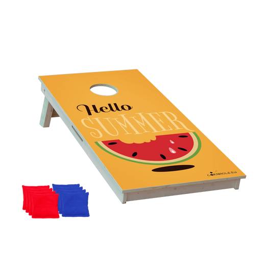 cornhole parasol et summer time, vue de face