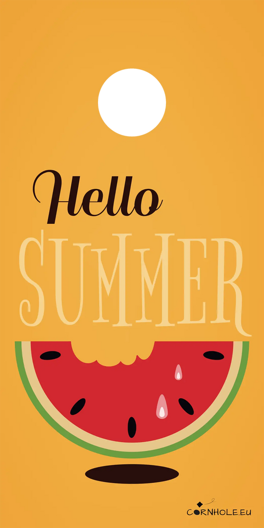 décor détaillé cornhole parasol et summer time, vue de face