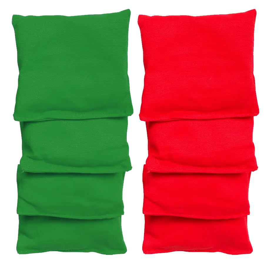 8 sacs de cornhole 2 couleurs au choix, vue de face